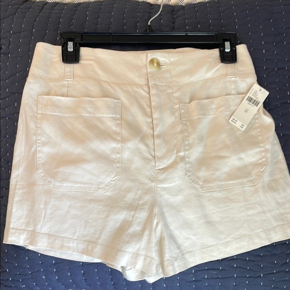 Maeve Cream High Waist Tailored Shorts - Picture 1 of 4